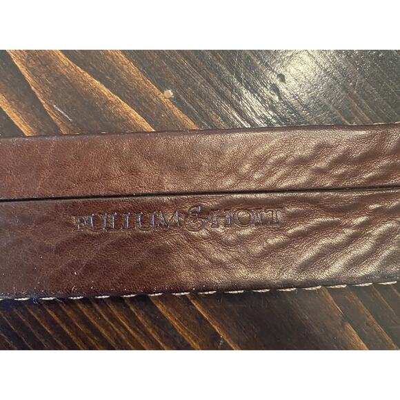 Fullum And Holt Men's Size 32 Brown Leather Belt Rugged Casual In Great Shape! - Picture 3 of 4